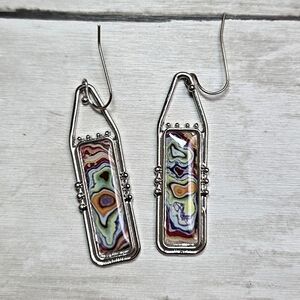 Artistic Boho Silver Multicolor Earrings